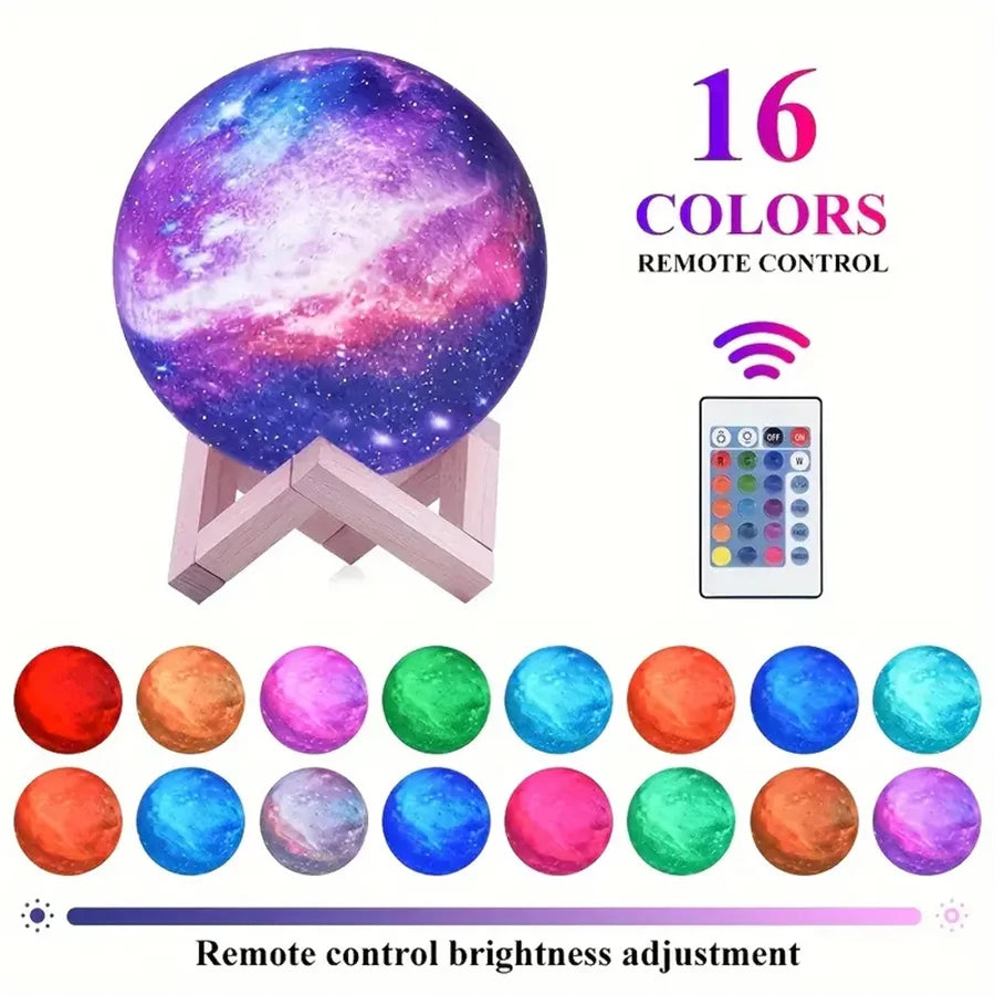 Moon, Galaxy, & Moonlight Lamps - Remote and Touch Control