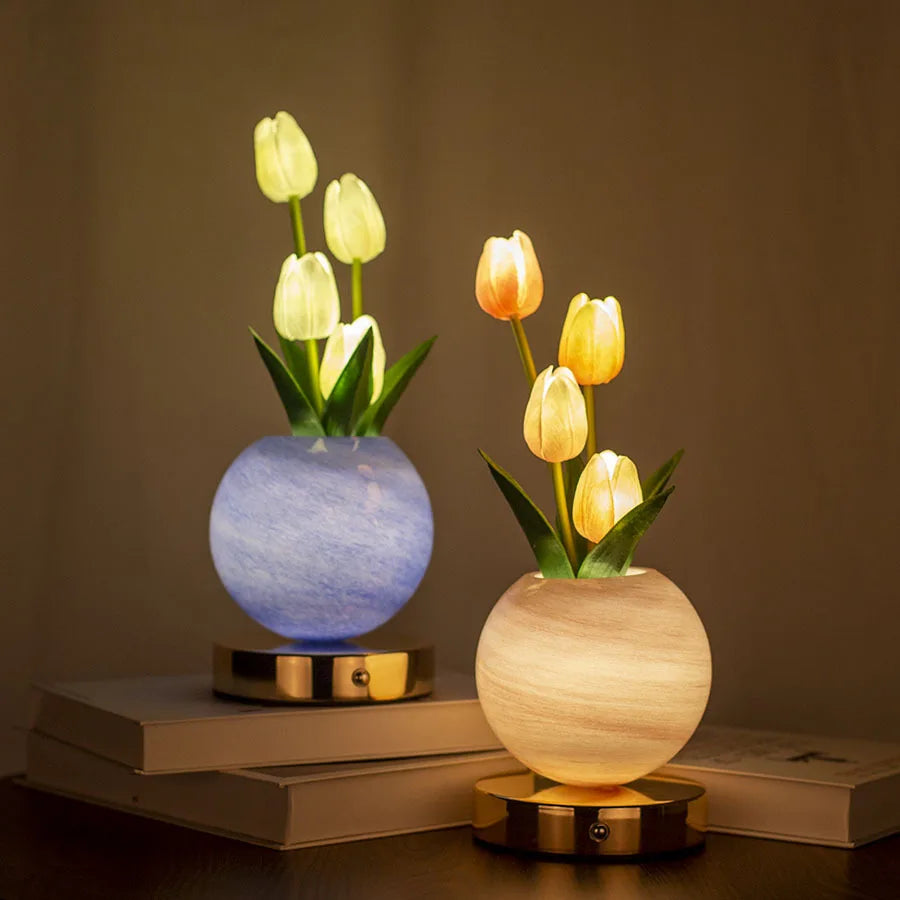 Tulip LED Night Light – USB Rechargeable Lamp