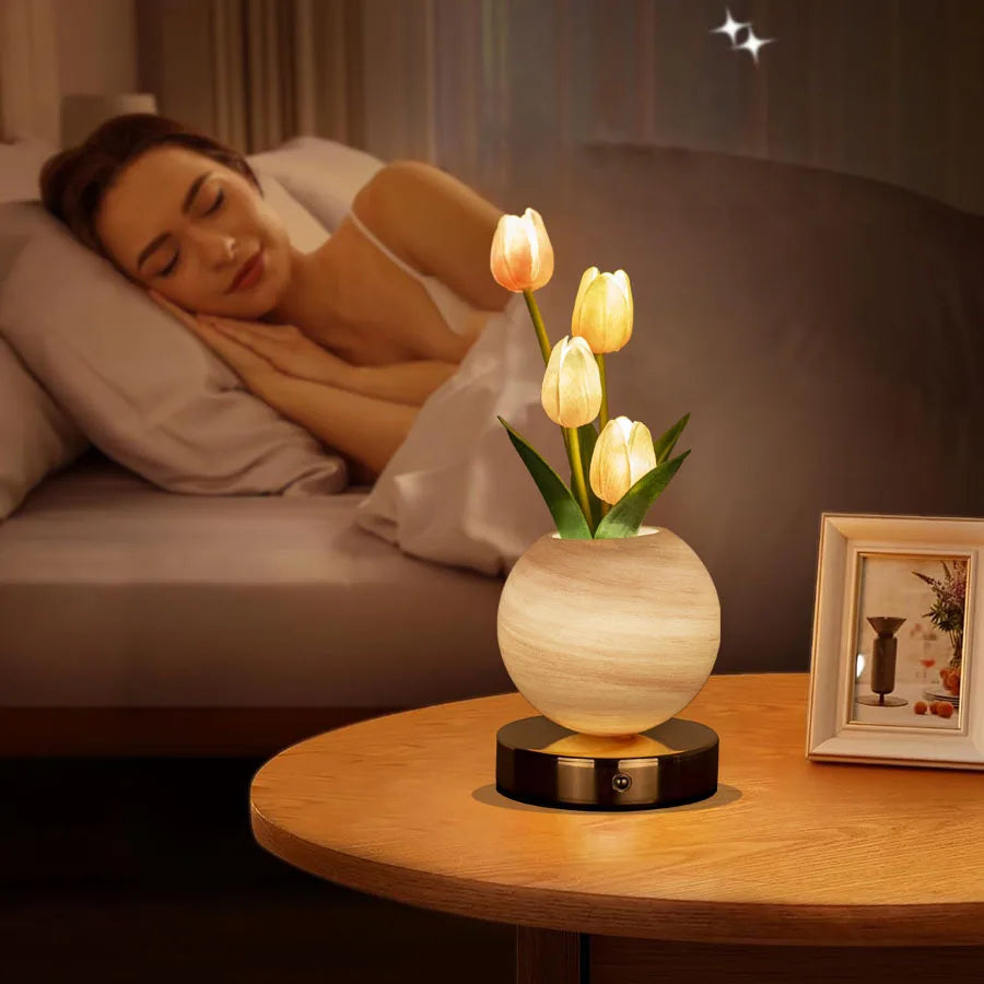 Tulip LED Night Light – USB Rechargeable Lamp